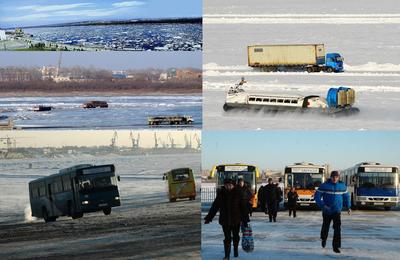 黑河開通冰上汽車運輸，增進中俄貿(mào)易和旅游